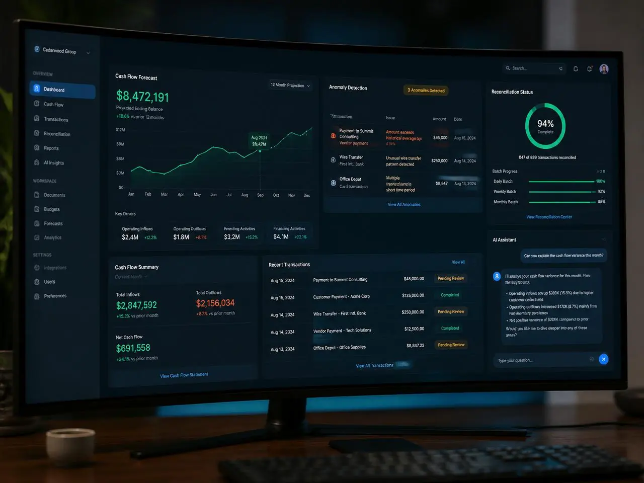 AI accounting dashboard